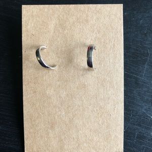 Silver half hoop earrings